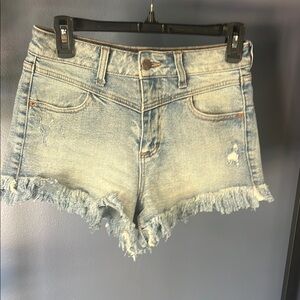 Cello Blue Jean Shorts Distressed Frayed Hem